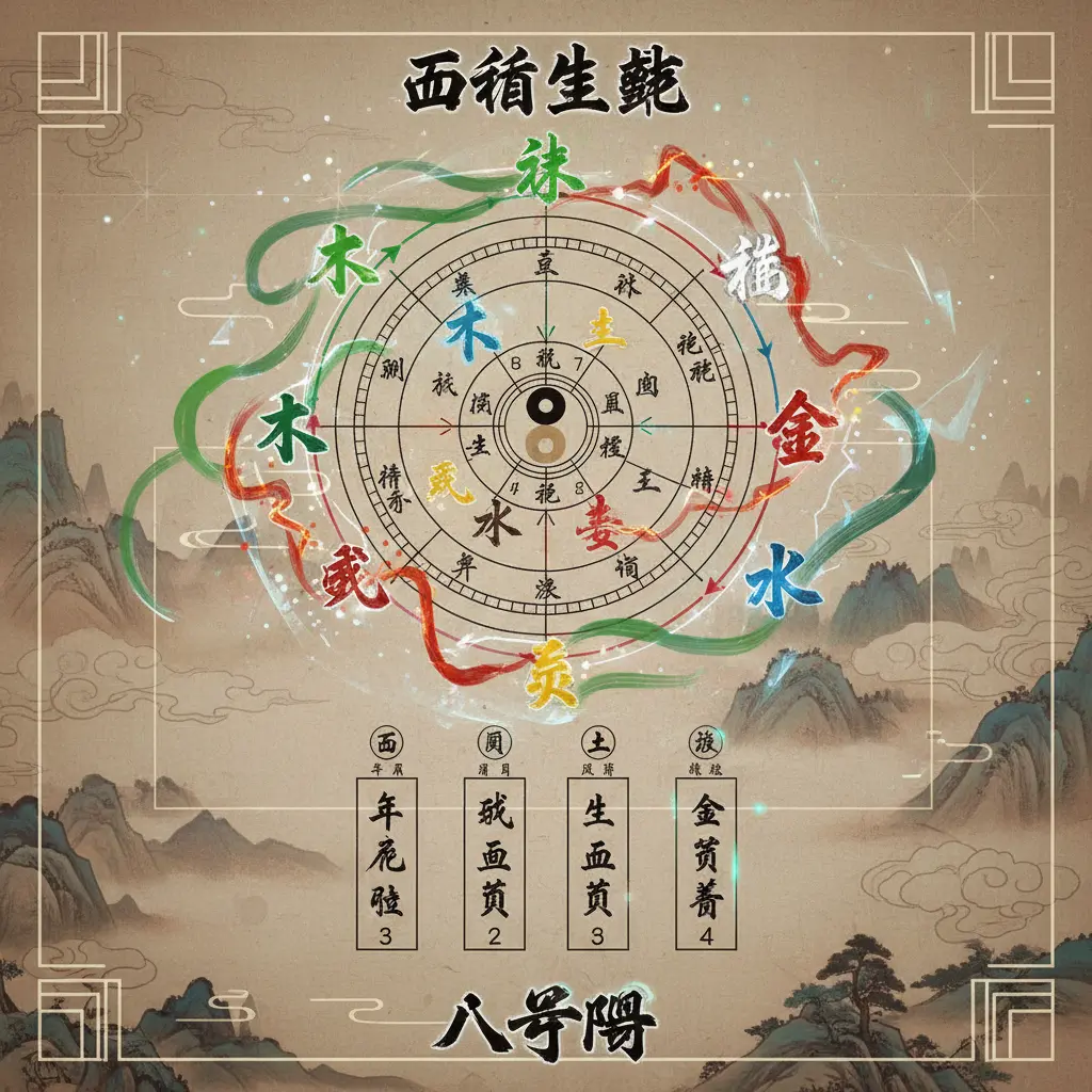 八字盤 - 五行生剋